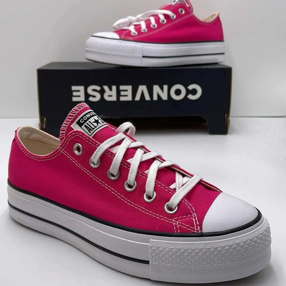 Converse WMNS CTAS LIFT OX CERISE PINK/WHITE/BLACK A11539F Platforms Sneakers
